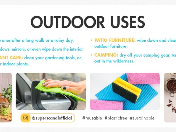 Outdoor uses dishcloth