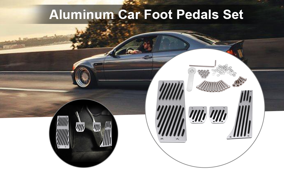 Car Foot Pedal Set, 4pcs Car Manual Transmission Clutch Brake Foot Rest