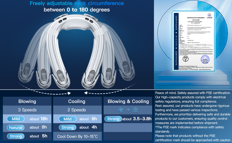 Neck Air Conditioner Portable Neck Fan Cooling Neck Fan Wearable Air Condirioner