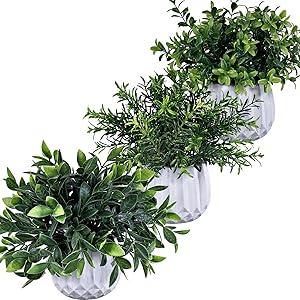 Winlyn 3-Pack Artificial Potted Plants
