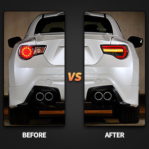 a pair of car tail lights