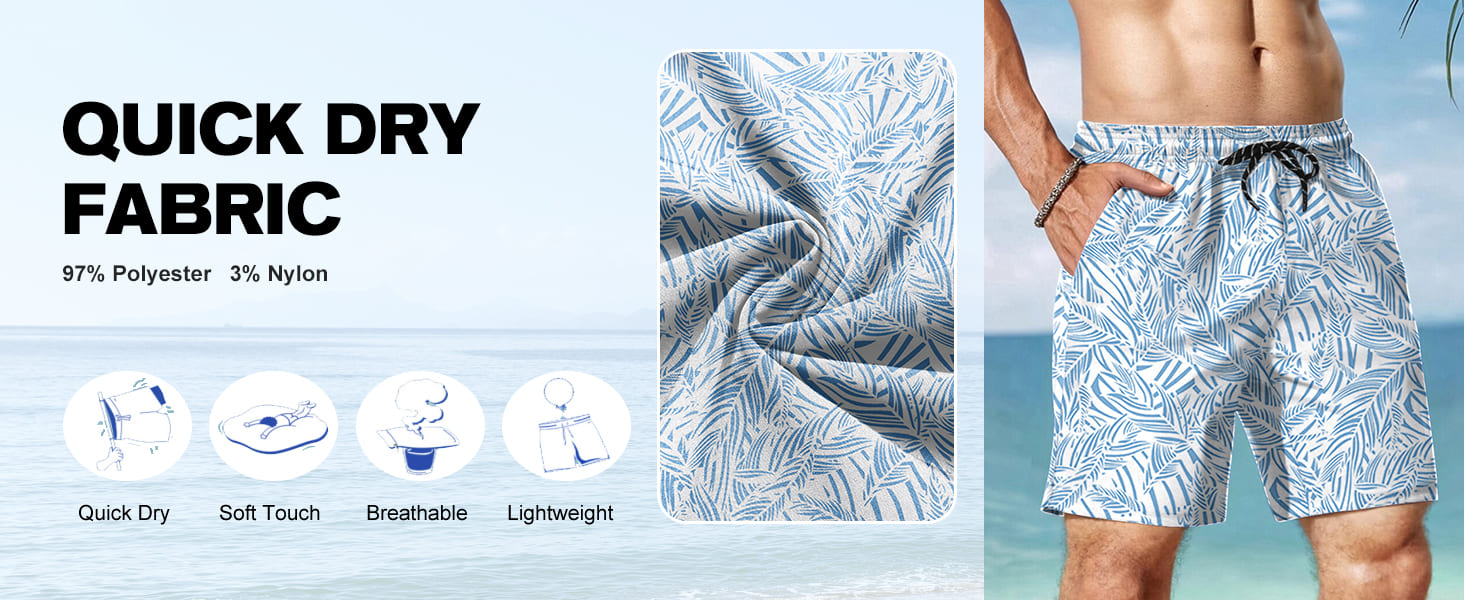 Swim Shorts for Men Swim Trunks Square Leg Quick Dry Board Short