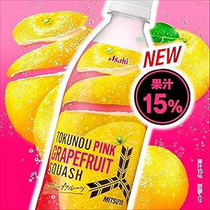 Amazon.co.jp: Asahi Beverage Mitsuya Tokuno Pink Grapefruit Squash