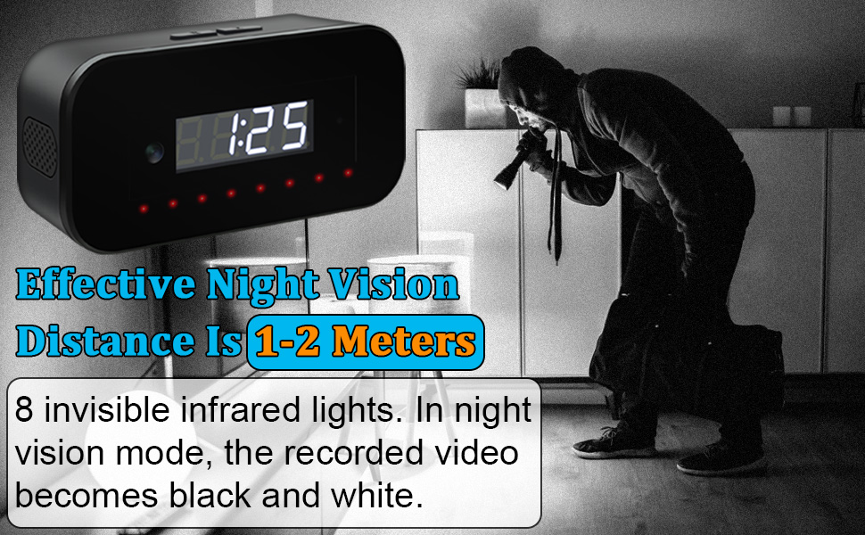 OTADUG Spy Camera, WIFI 1080P HD Mini Hidden Home Clock Spy Camera