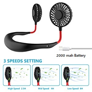 NECK FAN 6 Usable portable hanging neck fan usb gadgets rechargeable