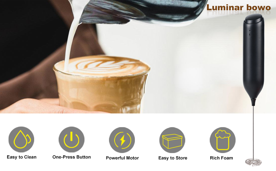 Rechargeable Milk Frother Handheld for Coffee, Electric Stirrer with