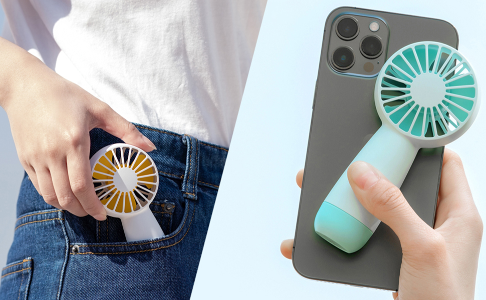 MISSUE Mini Handheld Fan, Portable Battery Operated Fan