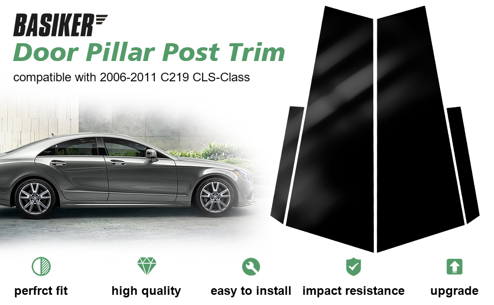 BASIKER Car Door Pillar Posts Trim Compatible with 2012 to