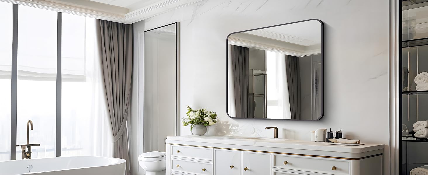 FORBATH Black Bathroom Mirror