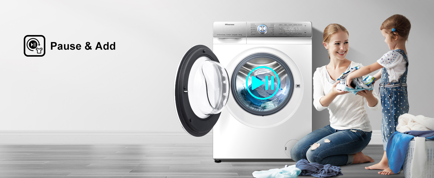 Pressing "Start/Pause'' and add clothes as you wish, offering flexibility to your life.