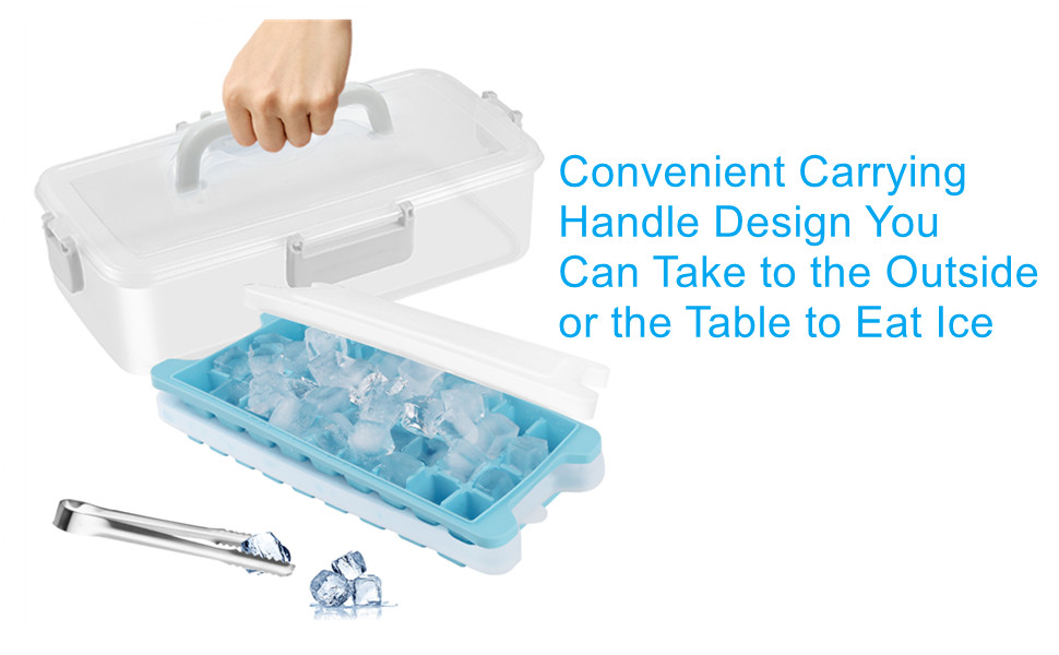 [72 Grids]Ice cube bin for freezer, KLVdopiw ice cube tray