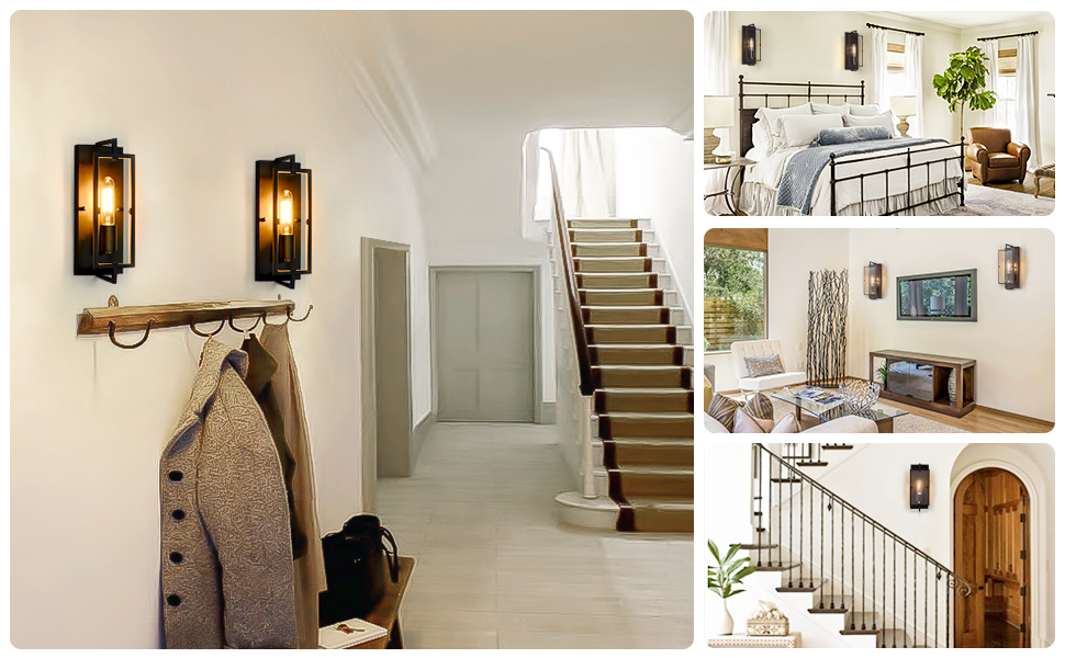 Lámpara De Pared Interior, JSXing Luces De Pared Juego De 2,apliques De