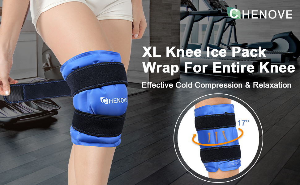 CHENOVE XL Knee Ice Pack Wrap Around Entire Knee After Surgery, Gel Ice