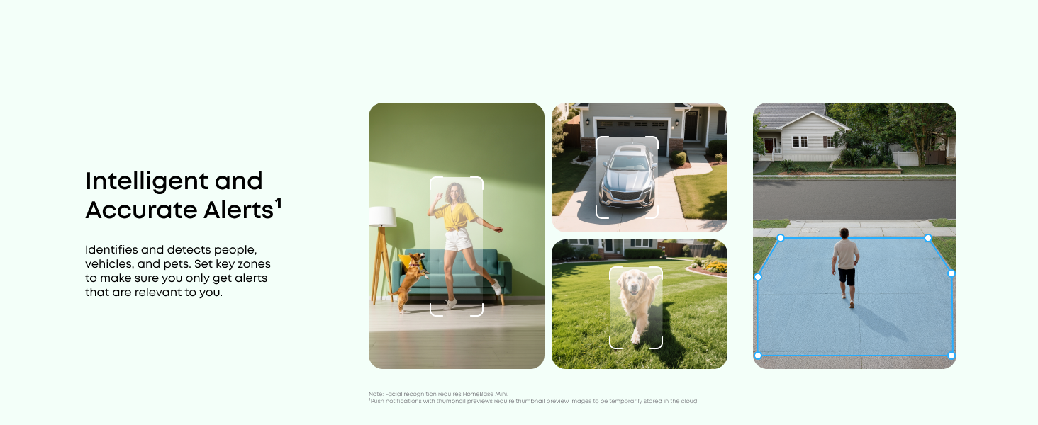 eufy alerts detect people, vehicles and pets with key zones