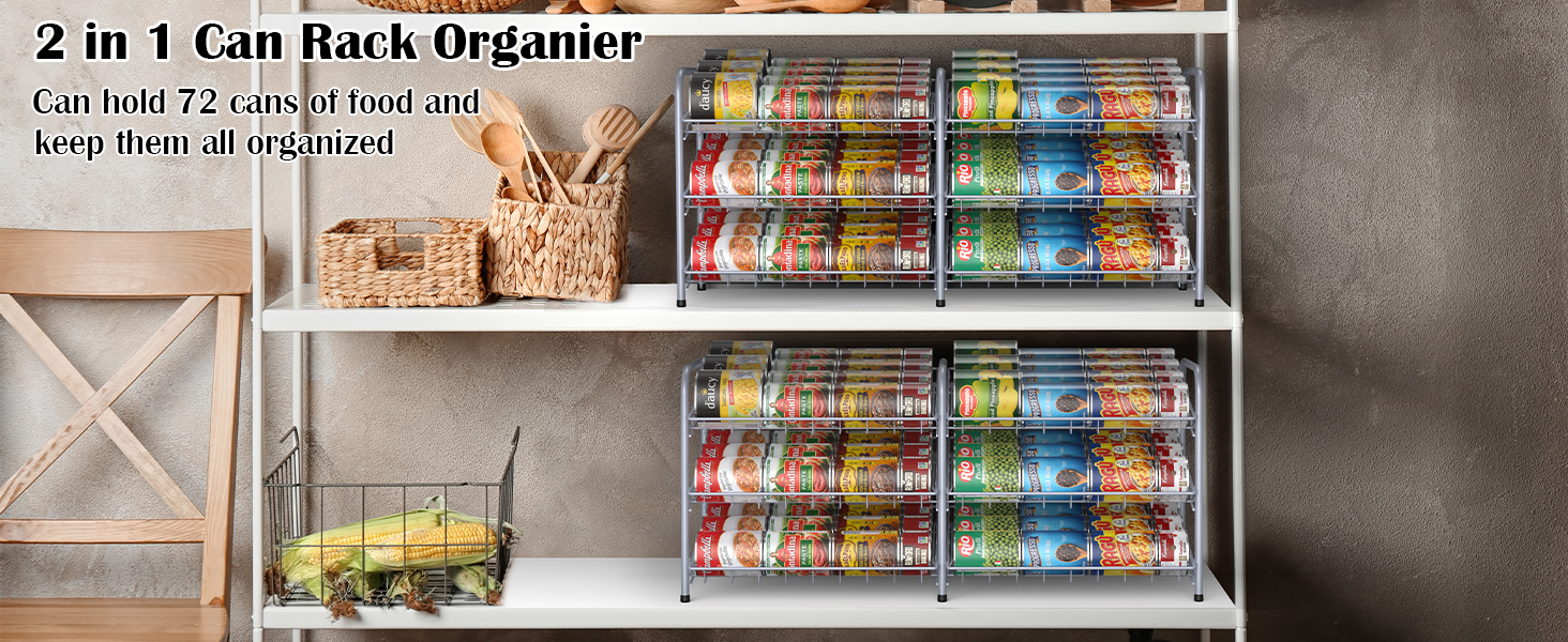 NANANARDOSO Can Organizer for Pantry, 3 Tier Can Dispenser