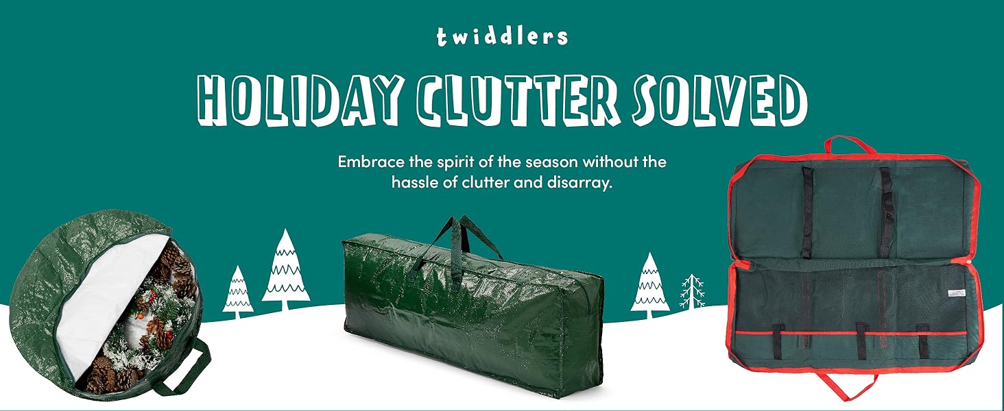 THE TWIDDLERS Pack of 2 Xmas Themed Storage Bags Perfect for Carrying