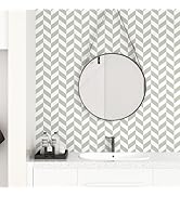 STICKEEP White Grey Geometric Peel and Stick Wallpaper Self Adhesive Boho Wallpaper Peel and Stic...
