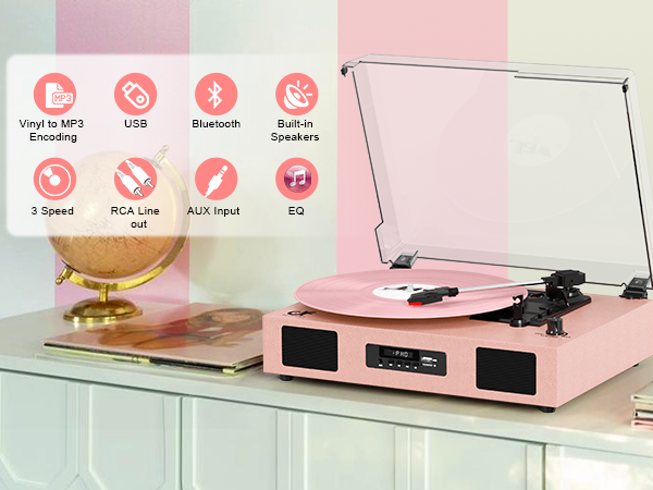Amazon.com: Vinyl Record Player Vintage Wireless Bluetooth