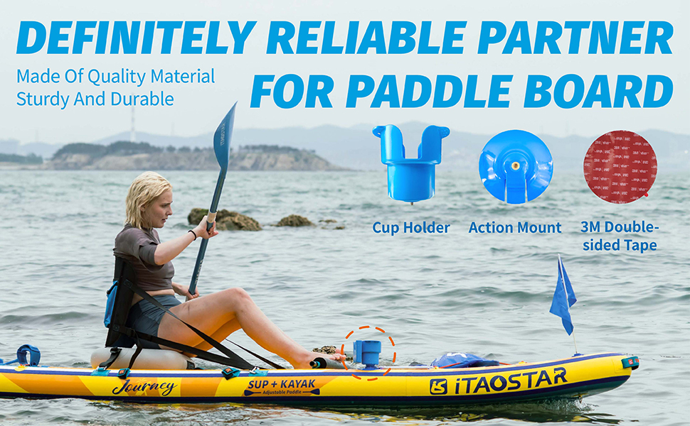 iTAOSTAR Multi Function Paddle Board Cup Holder Black,Two