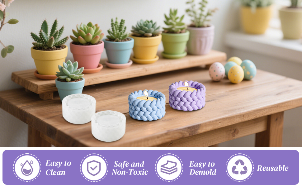 UNIANE 2 Stück Silikonform Kerzenhalter, Silikonformen Gießformen für ...