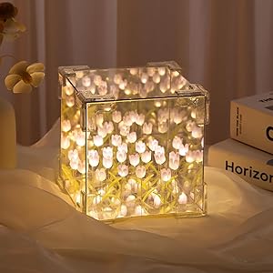 Tulip Night Light DIY Mirror Light Tulip Table Lamp Flower LED Lamp