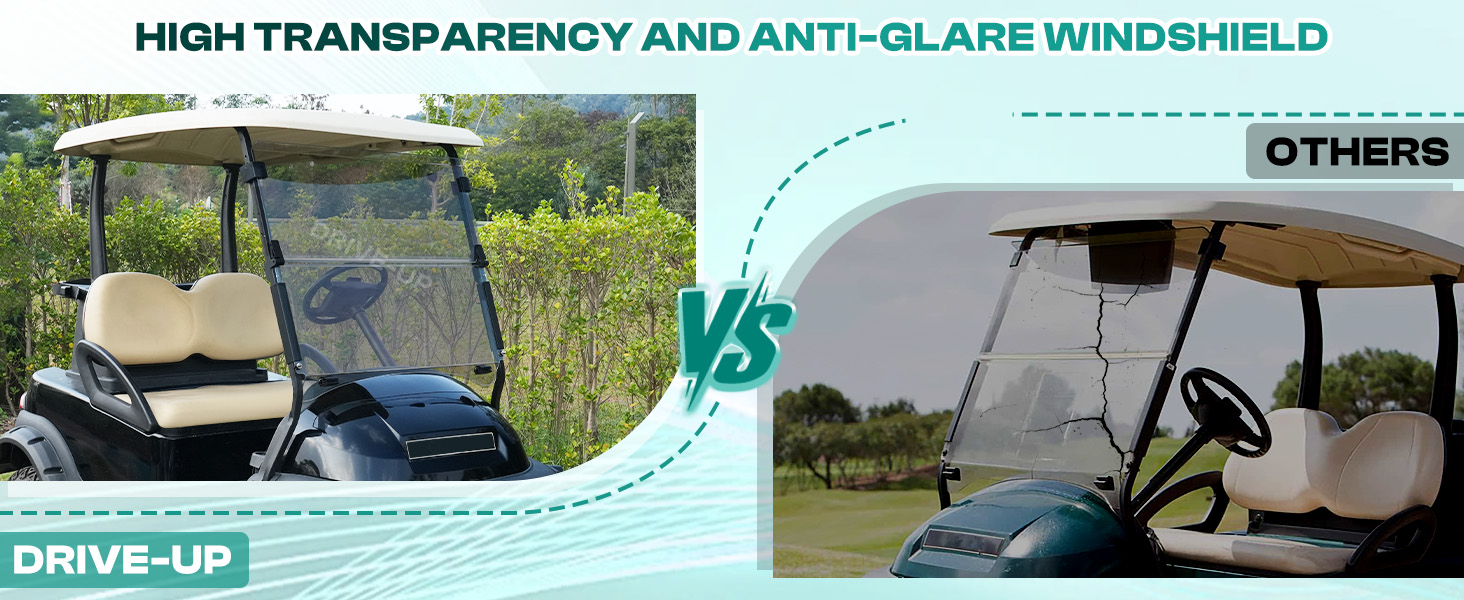 high transparency and anti-glare golf cart windshield