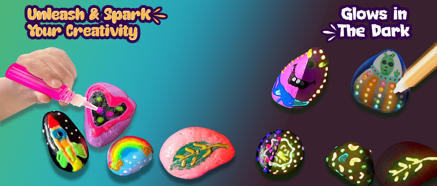 VIGOR PATH Kids Rock Painting Kit 28Piece Art and Craft Bundle Includes 10