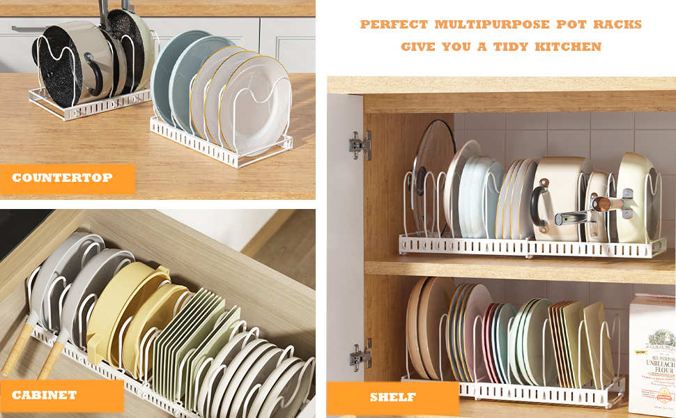 YUMPION Pot Organizer Rack for Expandable Pot