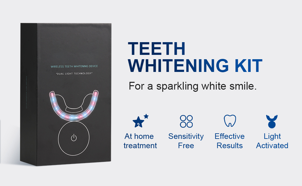 Teeth Whitening Kit,Wireless 32X LED Light Tooth Whitener with 2 Teeth