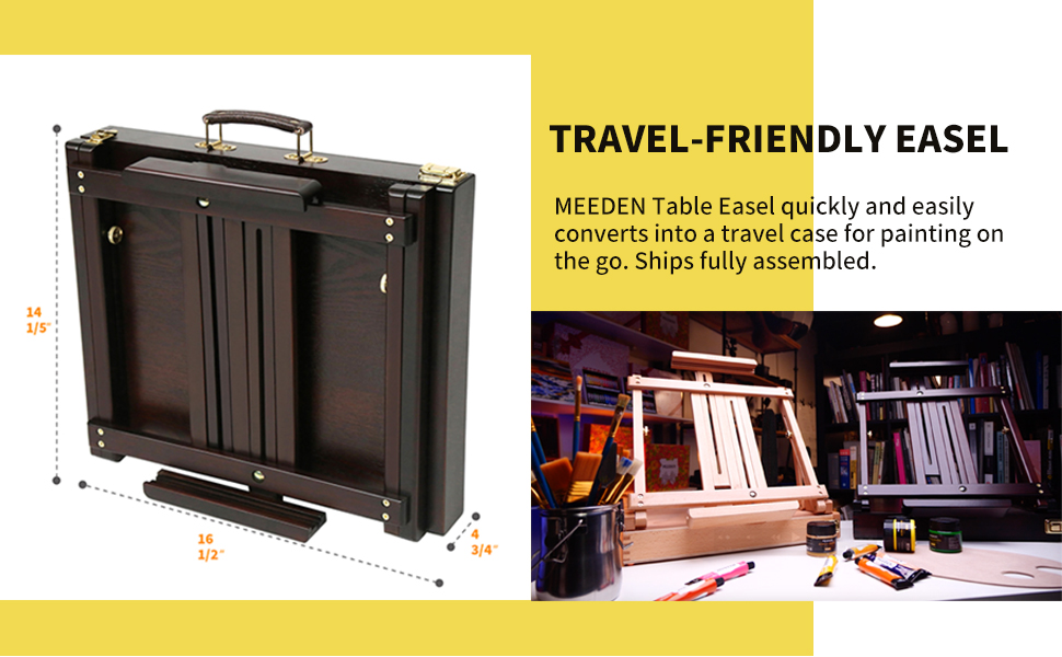 MEEDEN Studio Sketchbox Table Easel with Storage Adjustable Solid