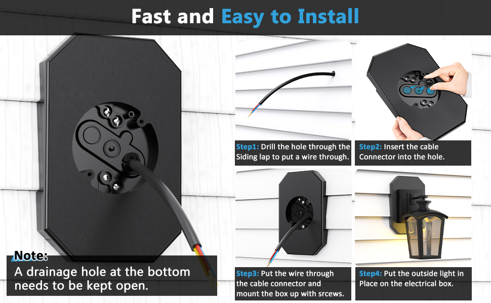Siding Mounting Kit, Siding Mounting Block, 8141DBL Outdoor Light