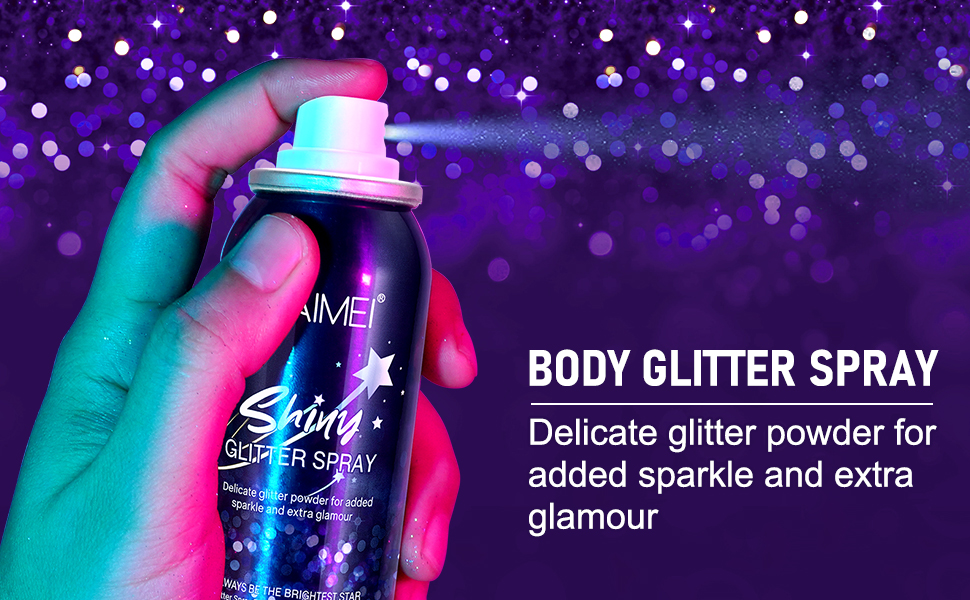 Body Glitter Spray 1pc Temporary Silver Glitter Spray for Hair Body and