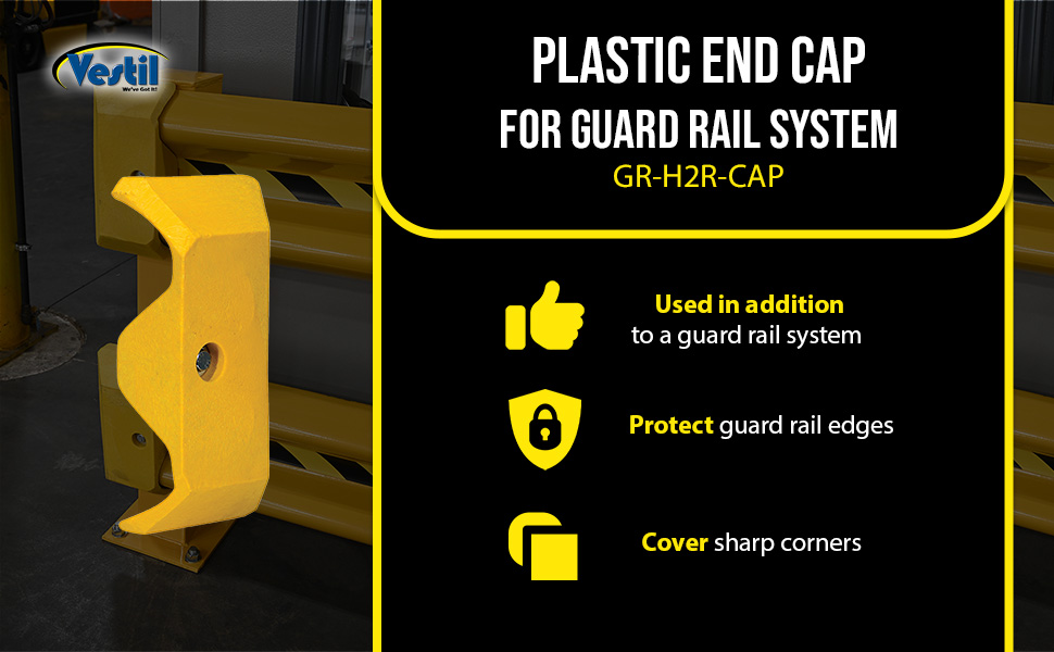 Vestil GR-H2R-CAP Plastic End Cap For Guard Rail System