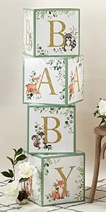 woodland baby boxes with letters