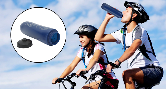 Sports Water Bottle, 550ml Mountain Bike Plastic Insulated Squeeze Water Bottle