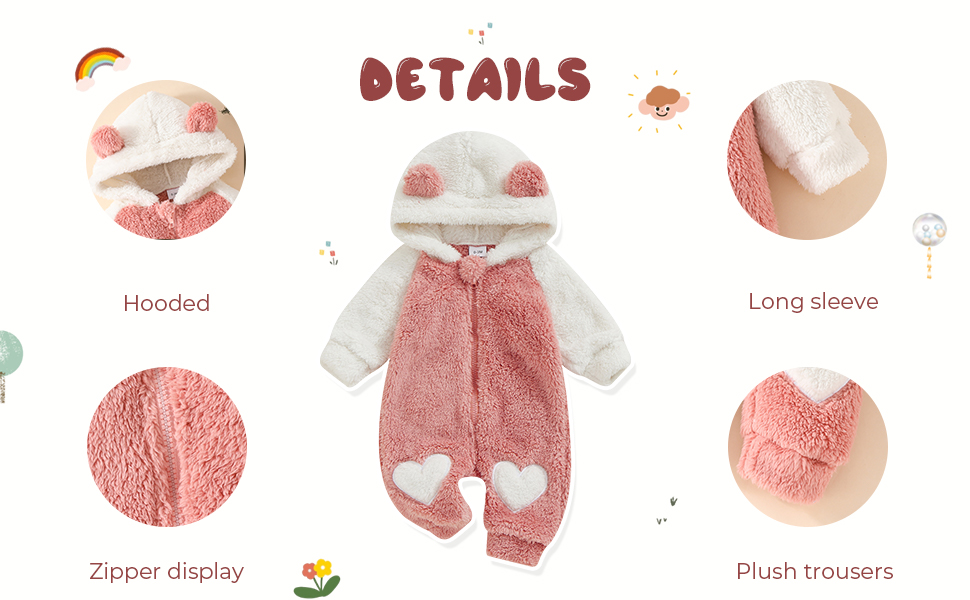 Fleece warm Jumpsuit coat,baby winter suit,newborn winter suit,newborn winter clothes,