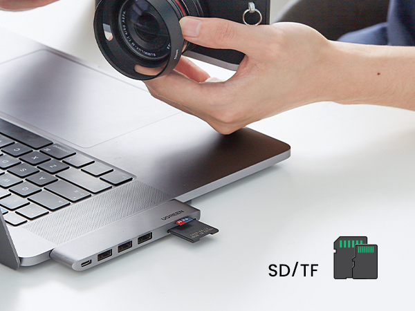 Amazon.com: UGREEN Adaptador USB C para MacBook, Thunderbolt 3 Hub con 3  USB 3.0 100W USB C Power Delivery Micro SD Lector de tarjetas SD compatible  con MacBook Pro Air M1 2020 2019 2018 2017, plateado : Electrónica