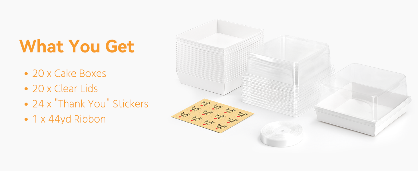 cake boxes with clear lids