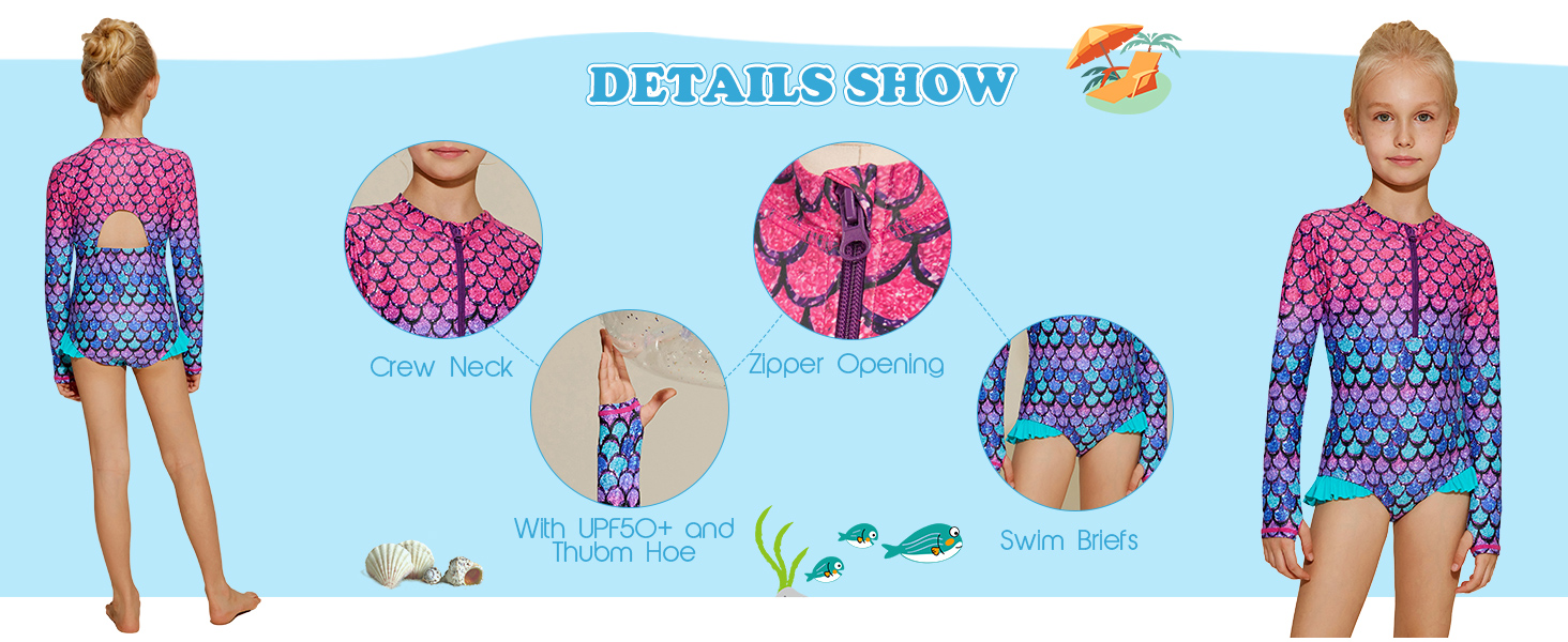 girls rash guard swimwear