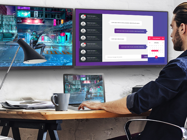 Mount the monitor as you see fit using its convenient VESA-compatible mount design.