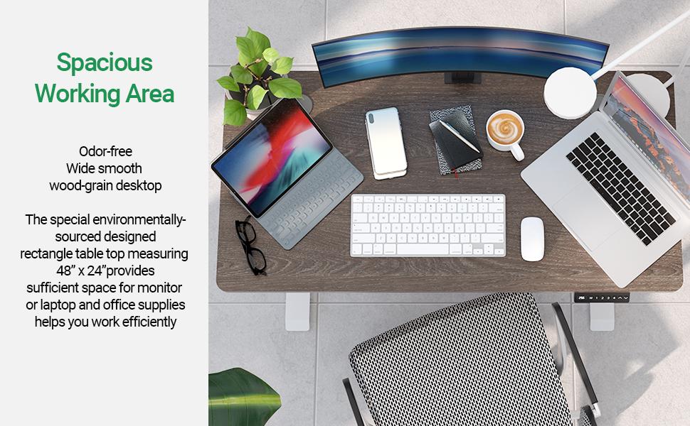 HisoHu Electric Height Adjustable Standing Computer Desk