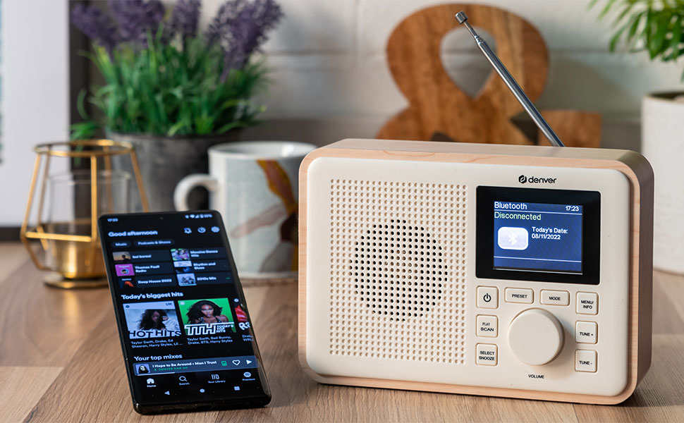Denver Portable DAB+ Digital Radio – Made Using BioPlastics – Bluetooth ...