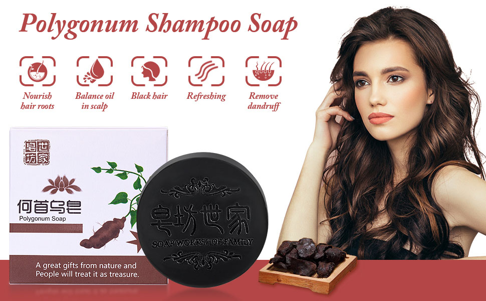 FAIRYTALESPACE Polygonum Shampoo Bar,Shouwu Hair Shampoo
