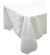 SNAP DRAPE Market Place Spun Polyester Tablecloth, Linen Tablecloth, Reusable Tablecloth with Sta...