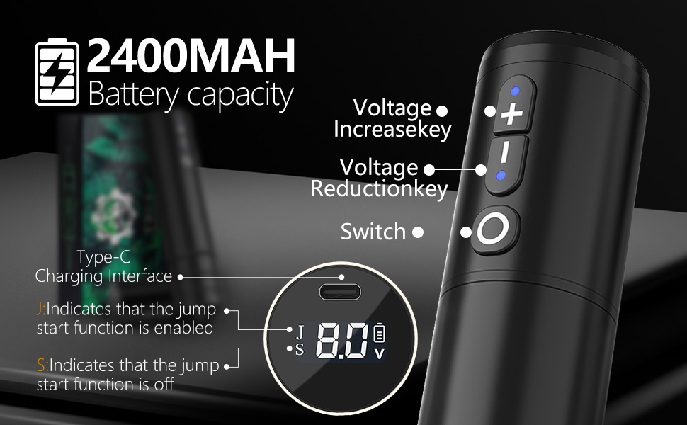 UREX Wireless Tattoo Gun Kit, Tattoo Gun Starter Kit with