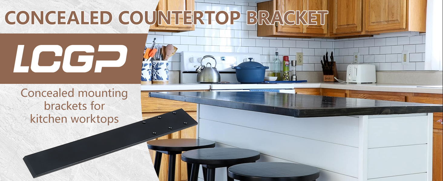 LCGP Countertop Support Brackets,3 Piece 15" Solid Heavy