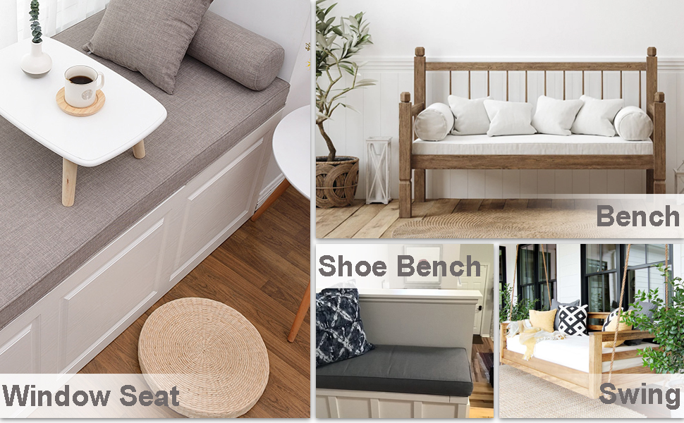 Custom Bench Cushion Angled Trapezoid Shape Bay Window Seat