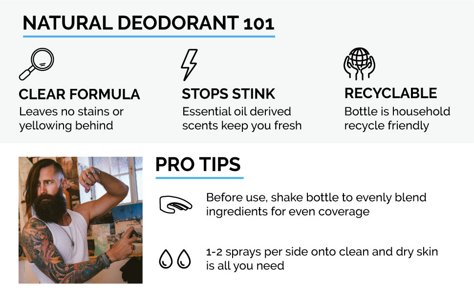 clear formula is non-yellowing, stops stink, and bottle is recyclable