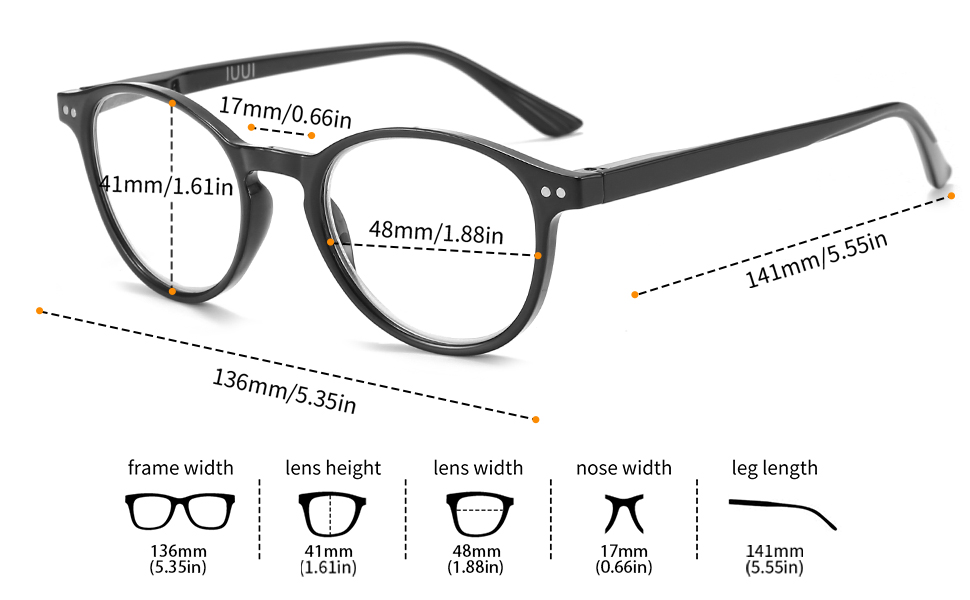 IUUI Reading Glasses 5 Pairs Quality Reader Spring Hinge