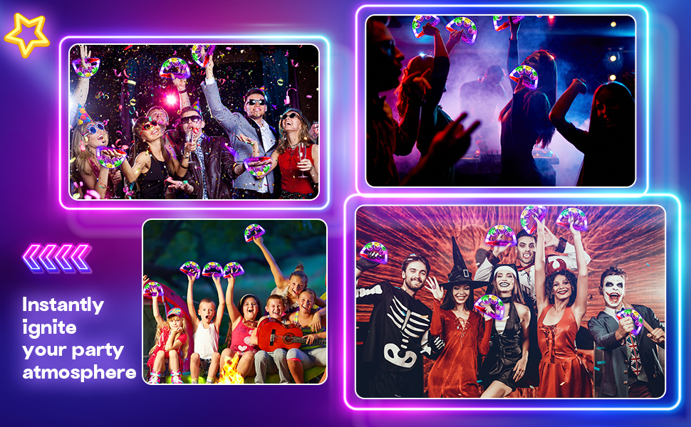 Jerify 50 Pcs Light up Tambourine LED Flashing Tambourine